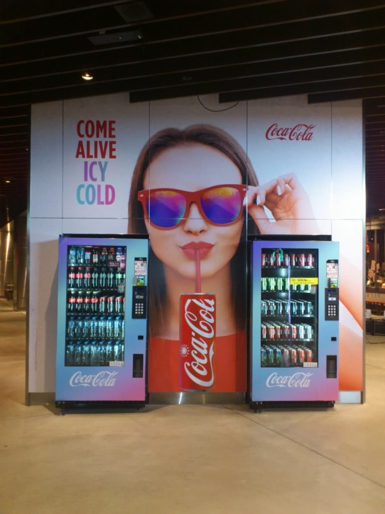 vending machine signage for drinks and beverages