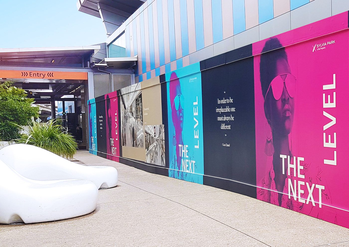 external fence signage shopping centre