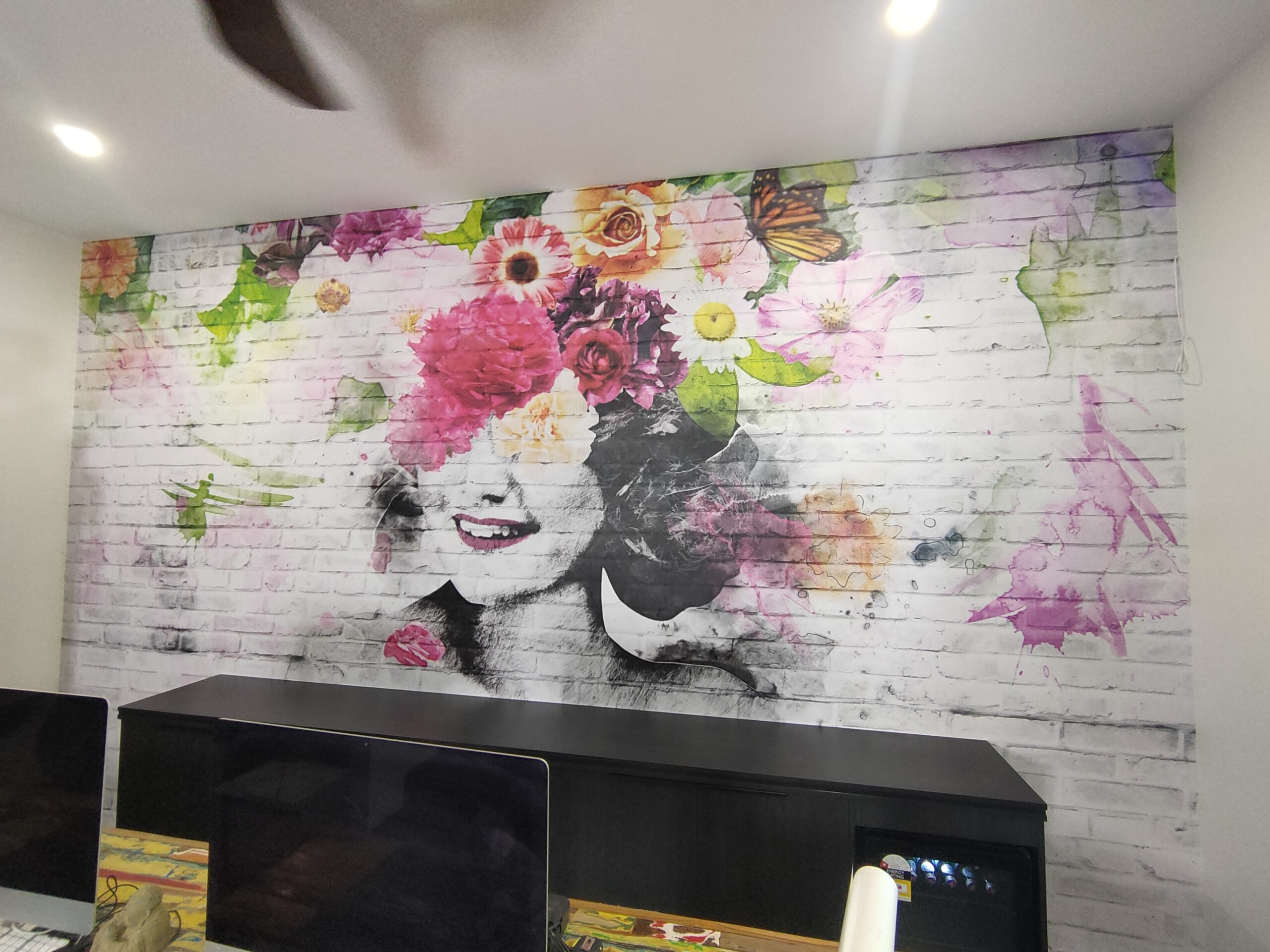 Floral woman wall graphic