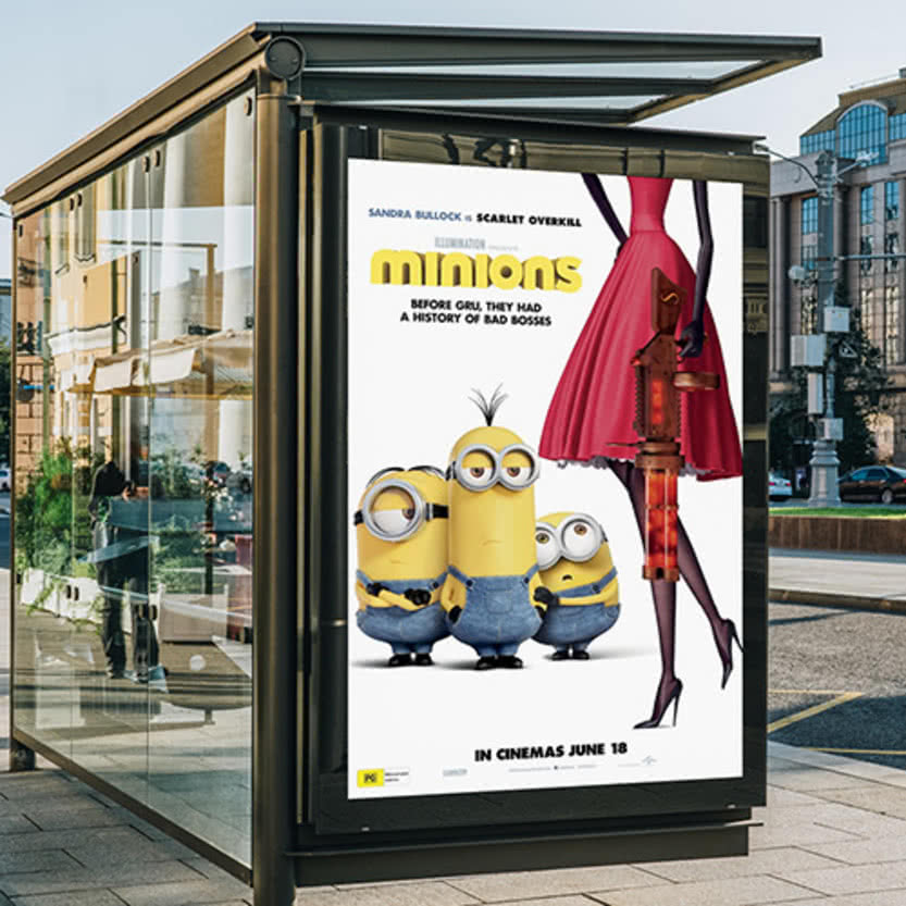 transit and out of home media picture showing minions